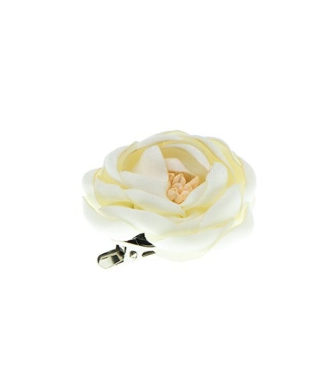 Haarbloem satijn klein crème