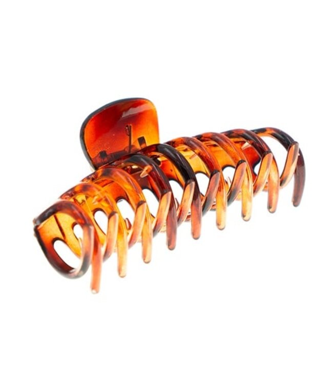 Haarklem L bruinkleurig transparant