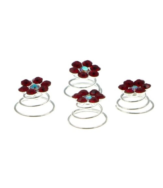 Curlies bloem rond in de kleur rood