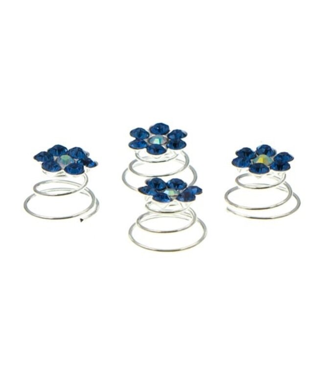 Curlies bloem rond in de kleur blauw