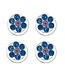 Curlies bloem rond in de kleur blauw