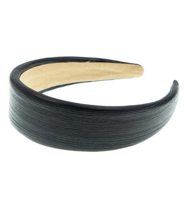 Diadeem breed lijnen zwart