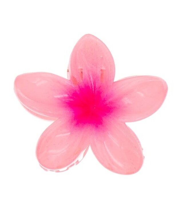 Haarklem glanzende bloem roze