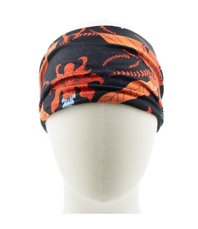 Haarband zwart met gekleurde bladeren