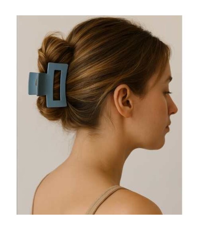 Haarklem rechthoek basic mat small blauw