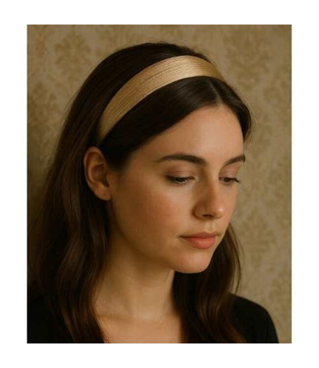 Diadeem breed lijnen goudkleurig