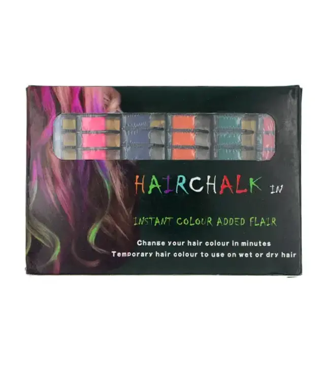 Haarkrijt kam multicolor 6 stuks