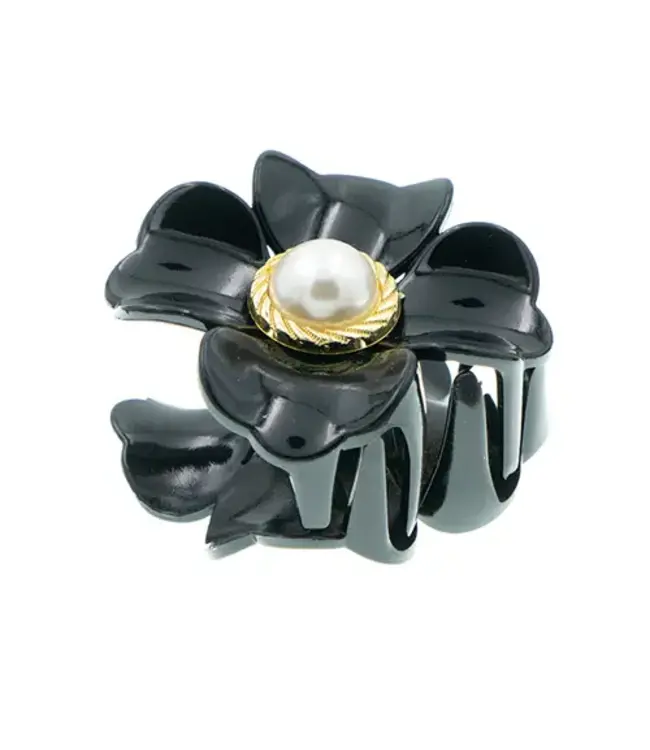 Haarklem zwart luxe flower