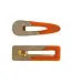 Haarclip hout oranje 2 stuks