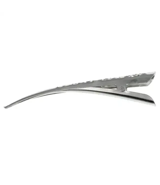 Duckklem large open bloemen zilverkleurig