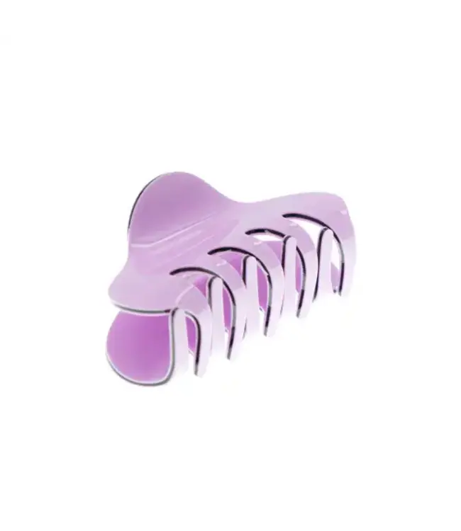 Haarklem trendy roze met zwarte rand