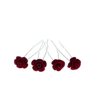 Goudhaartje Haarpinnen roosjes rood fluweel 4 stuks Goudhaartje Haarpinnen roosjes rood fluweel 4 stuks