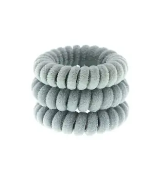 Goudhaartje Haarelastiek kabel fluweel grijs 3 stuks
