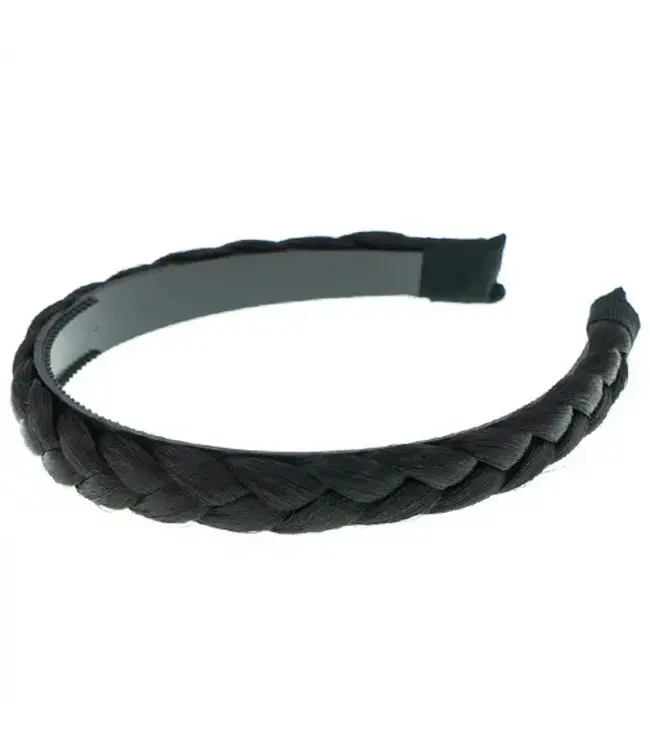 Diadeem met vlecht zwart