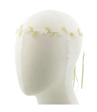 Goudhaartje Haarketting met witte bloemen en lint