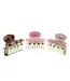 Roze haarklemmetjes met bloem en glitter 3 stuks