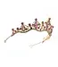 Tiara met roze steentjes goudkleurige