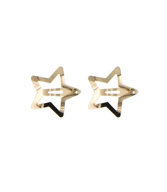 Haarclip ster goudkleurig 2 stuks