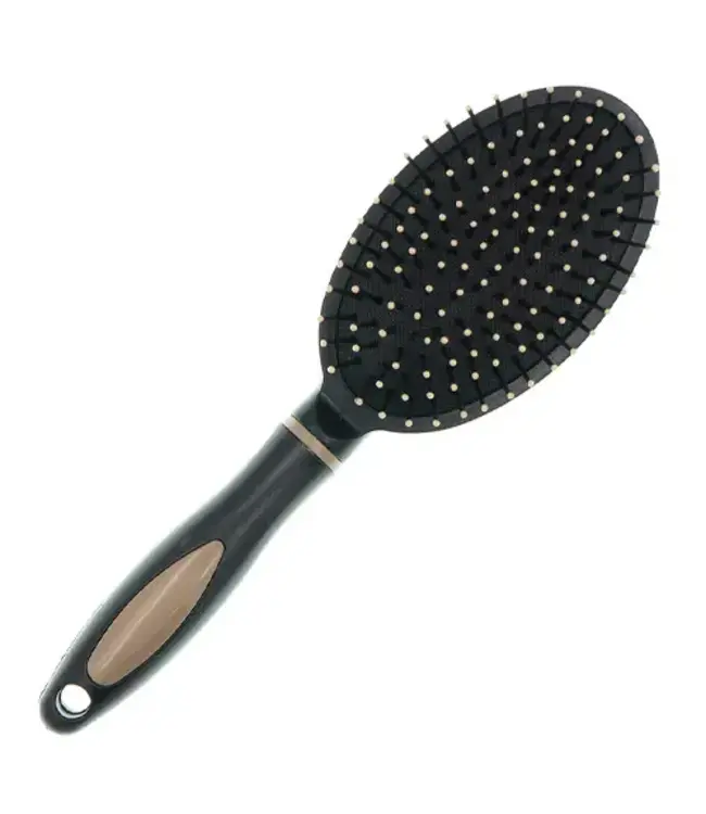 Haarborstel ovaal zwart kunststof