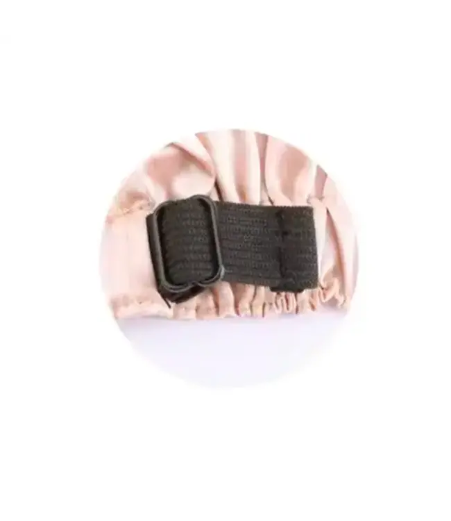 Bonnet satijn verstelbaar beige