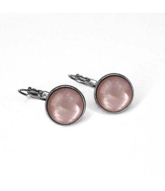 Urban Hippies Oorbellen steen zilverkleurig paars Urban Hippies