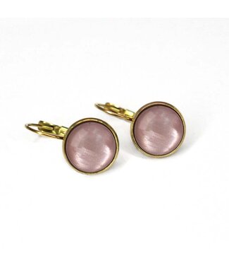 Urban Hippies Oorbellen steen goudkleurig paars Urban Hippies