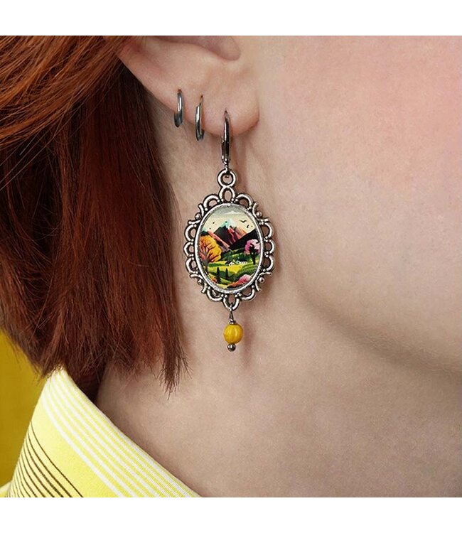 Oorbellen vintage landschap Urban Hippies