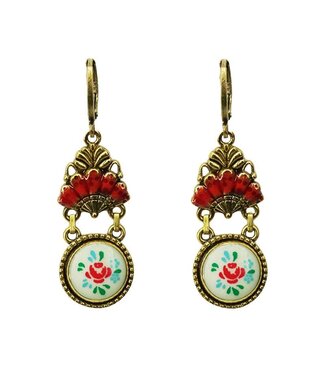 Urban Hippies Oorbellen waaier rood Urban Hippies