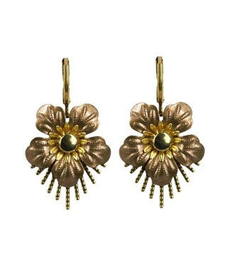 Urban Hippies Oorbellen bloem bronskleurig Urban Hippies