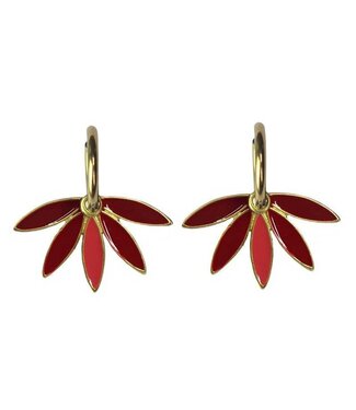 Urban Hippies Oorbellen rood goudkleurig Urban Hippies