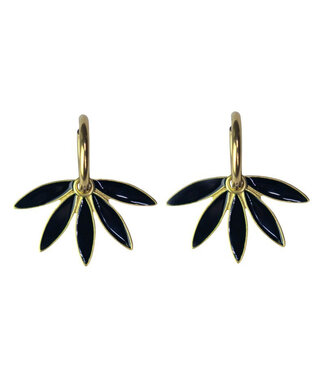 Urban Hippies Oorbellen zwart goudkleurig Urban Hippies