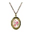 Ketting medaillon goudkleurig bloemen Urban Hippies