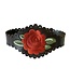 Armband leer zwart roos Urban Hippies