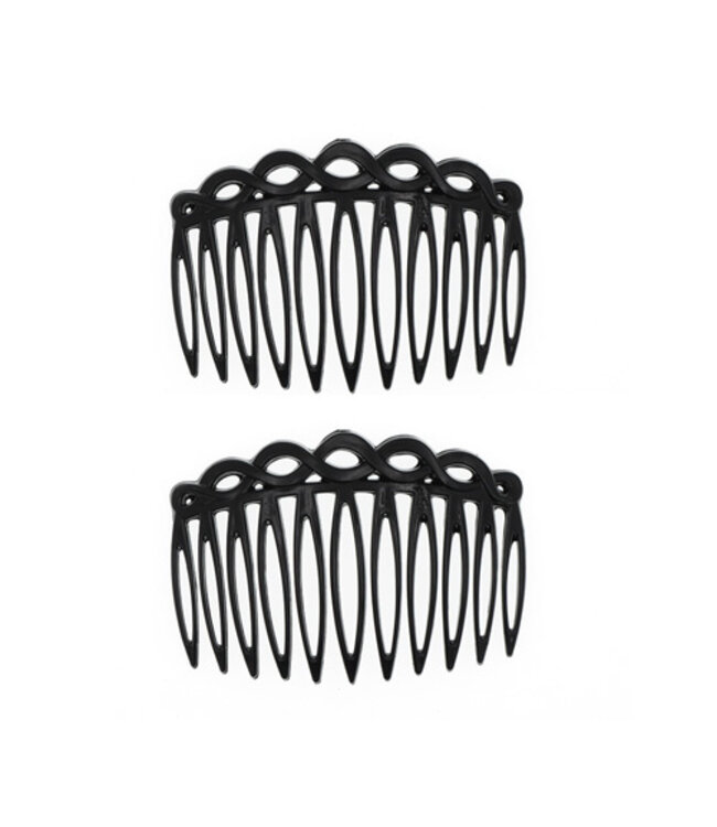 Haarkam zwart sierlijk 2 stuks