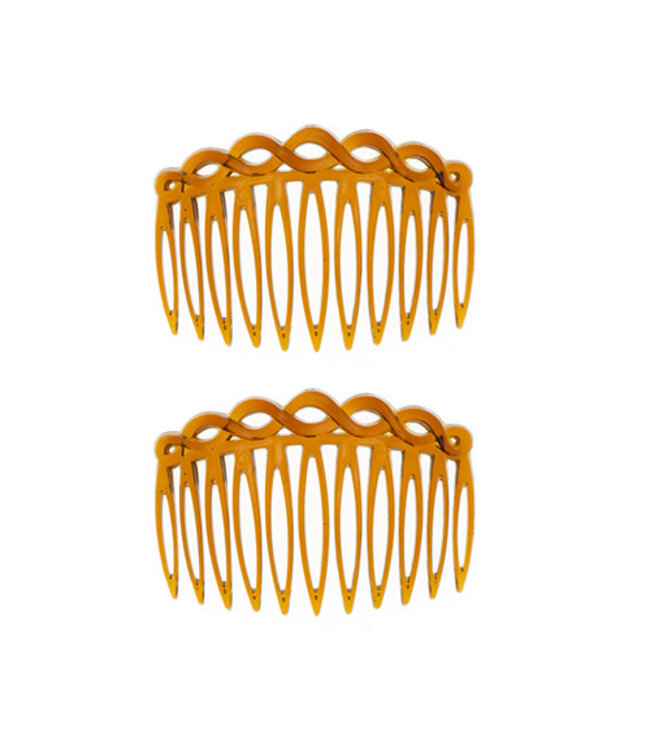 Haarkam bruin sierlijk 2 stuks