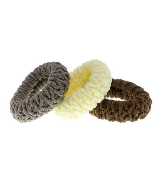 Stevige haarelastieken naturel 3 stuks