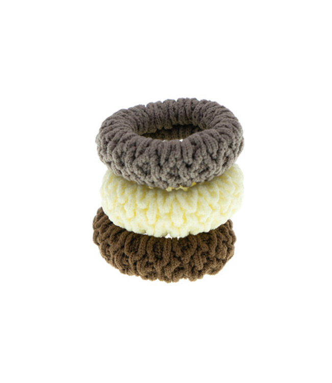 Haarelastieken naturel 3 stuks