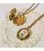 Ketting met medaillon goudkleurig roos Urban Hippies