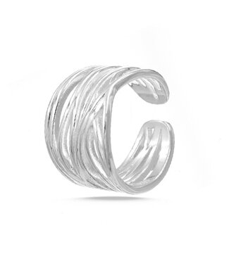 Goudhaartje Ring zilverkleurig touwen