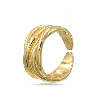 Goudhaartje Ring goudkleurig waves