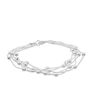 Goudhaartje Armband zilverkleurig balletjes