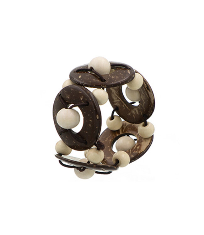 Armband houten kralen cirkels