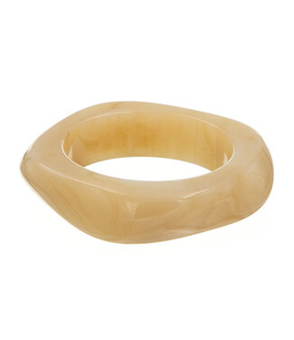 Goudhaartje Armband marmerlook breed beige