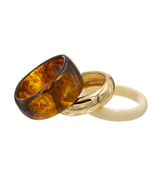 Goudhaartje Armband marmerlook en goudkleurig 3 stuks