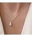 Ketting zilverkleurig druppel