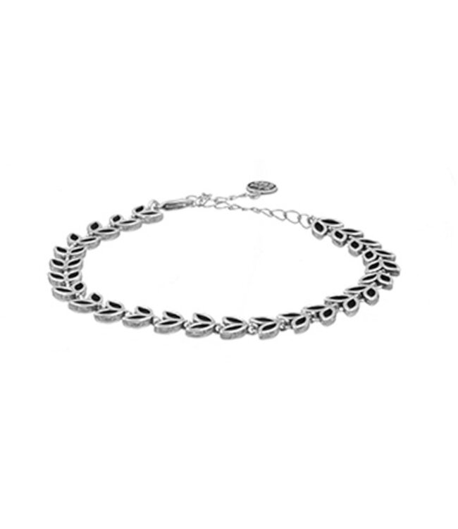 Armband zilverkleurig bladeren