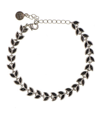 Goudhaartje Armband zilverkleurig bladeren