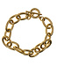 Schakelarmband goudkleurig ovaal breed