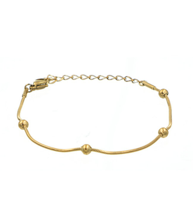 Armband goudkleurig balletjes