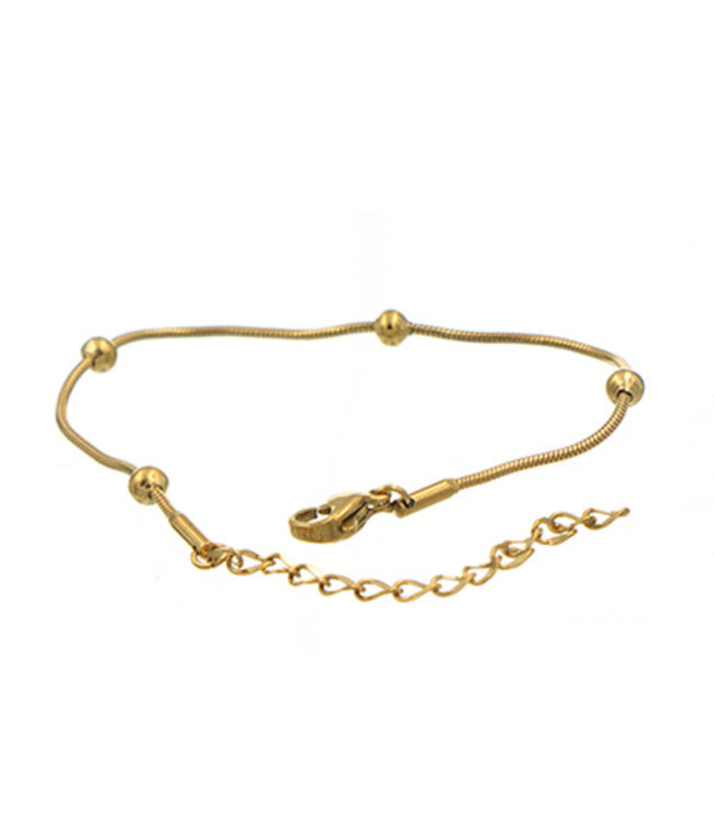 Armband goudkleurig balletjes